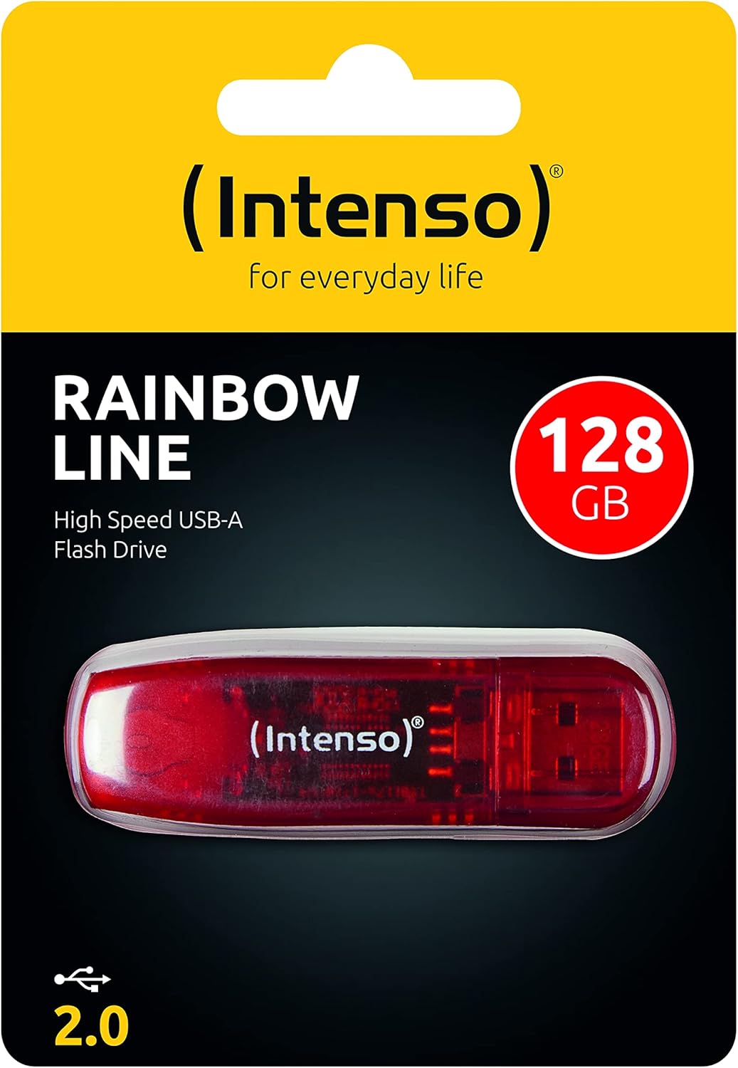 Intenso 128GB Flash Drive Rainbow Line USB 2.0 Memory Pen Stick, Red ...
