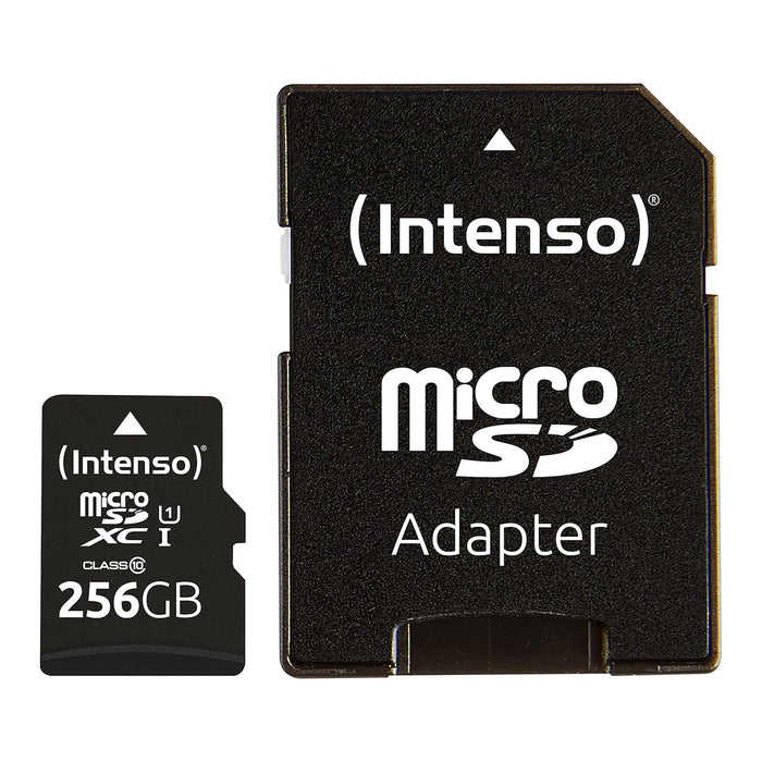 Intenso microSDXC UHS-I 256GB Micro SD Card with Adapter, Up to 45 MB/s XC