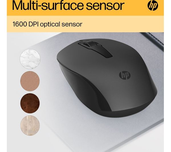 HP 150 Wireless Optical Mouse – 1600 DPI, 2.4GHz, Ergonomic, Black