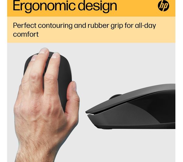 HP 150 Wireless Optical Mouse – 1600 DPI, 2.4GHz, Ergonomic, Black