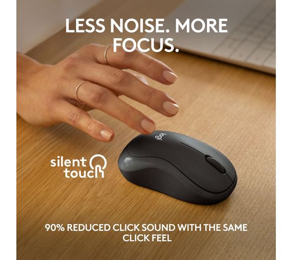 Logitech M240 Silent Bluetooth Mouse, Wireless Portable Mouse for Desktop Laptop, White