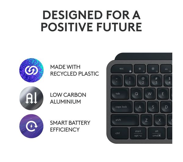 Logitech MX Keys S Wireless Keyboard – Smart Backlight, USB‑C, Multi‑Device, Black