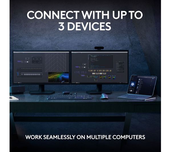 Logitech MX Keys S Wireless Keyboard – Smart Backlight, USB‑C, Multi‑Device, Black