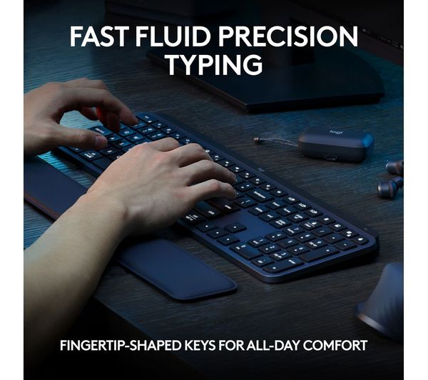 Logitech MX Keys S Plus Wireless Keyboard – Smart Backlight, USB‑C, Multi‑Device, Black