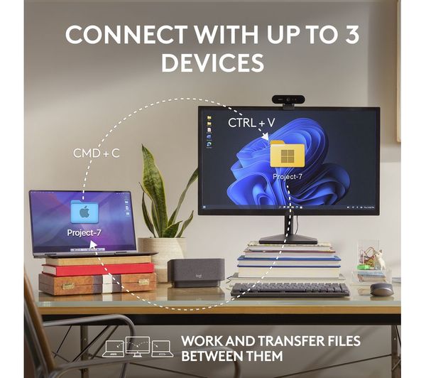 Logitech MX Anywhere 3S Wireless Mouse – 8K DPI Darkfield Sensor, Quiet Click, USB‑C
