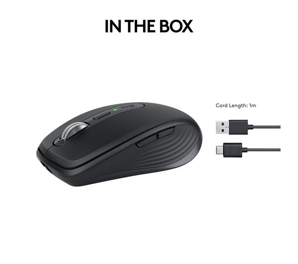 Logitech MX Anywhere 3S Wireless Mouse – 8K DPI Darkfield Sensor, Quiet Click, USB‑C