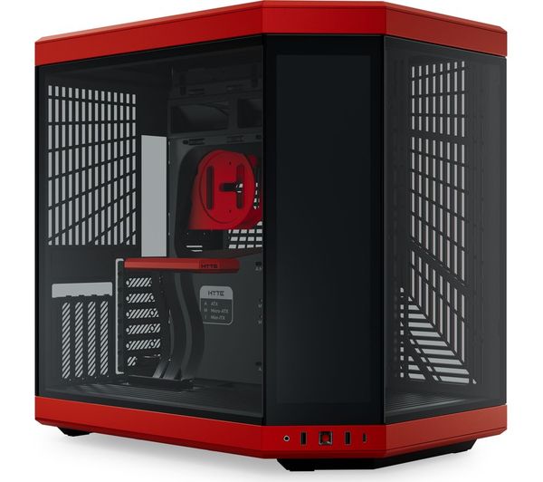 Hyte Y70 Touch Infinite Black Cherry E‑ATX PC Case with 14.9" Display