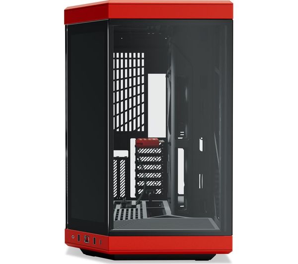 Hyte Y70 Touch Infinite Black Cherry E‑ATX PC Case with 14.9" Display