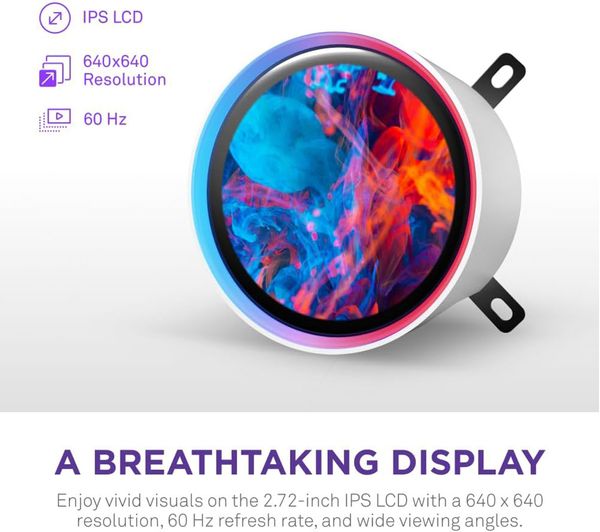 NZXT Kraken Elite 240 RGB White Liquid CPU Cooler – LCD Display, High‑Performance 240mm