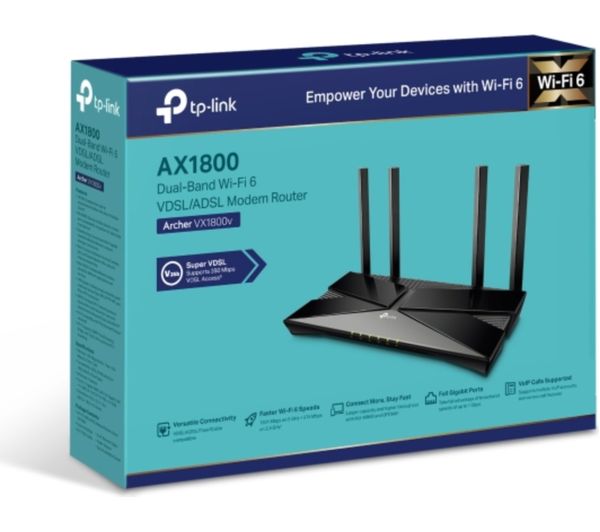 TP‑LINK Archer VX1800v AX1800 WiFi 6 Modem Router – Dual‑Band