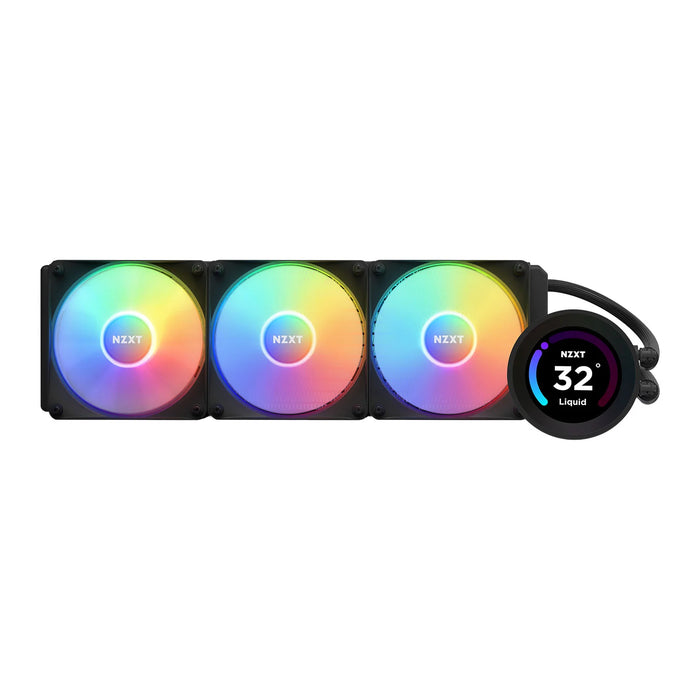 NZXT Kraken Elite RGB 360 AIO CPU Liquid Cooler Black, Wide Angle Display, 3x F120 RGB Core Fans, Hydro Cooler