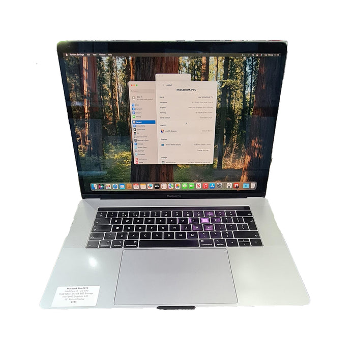 Apple MacBook Pro 2019 15.4" Retina, Intel Core i9, 16GB RAM, 512GB SSD, Touch Bar, A1990, *Used*