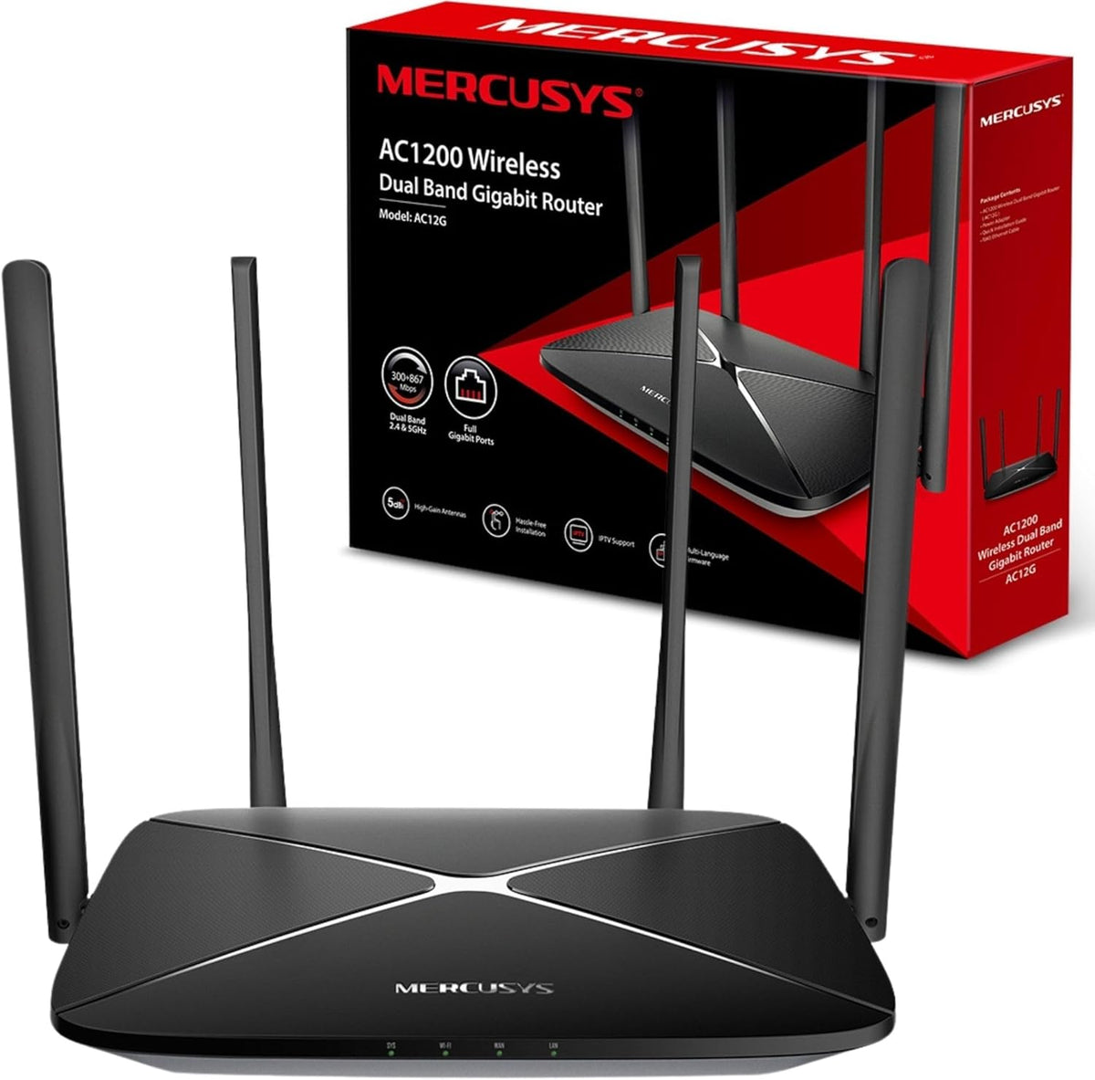 Mercusys AC1300 Wireless Dual Band Gigabit Router, 5 GHz, up to 60 Dev ...