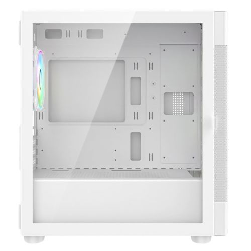 Vida Zephyr White ARGB Gaming PC Case w/ Glass Window, Micro ATX, 4x ARGB Fans, Mesh Front