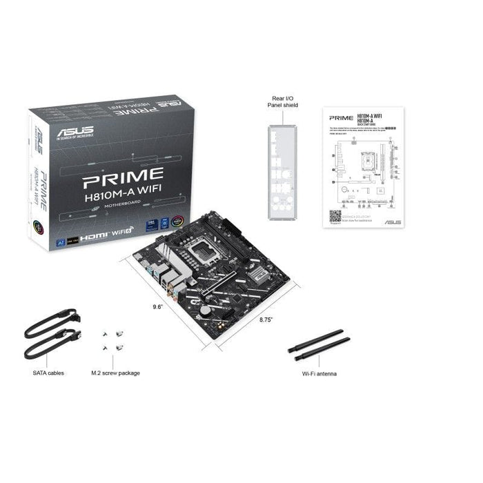 ASUS PRIME H810M‑A WIFI Micro‑ATX Motherboard – LGA 1851, DDR5, Wi‑Fi 6