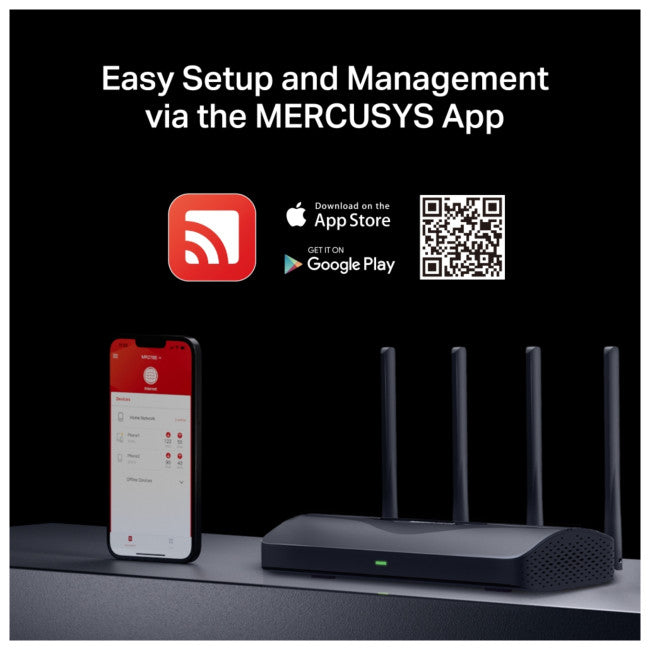 Mercusys BE3600 Wi‑Fi 7 Dual‑Band Router – 3600 Mbps, 2.5GbE, VPN Support