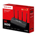 Mercusys BE3600 Wi‑Fi 7 dual‑band tabletop router in black.