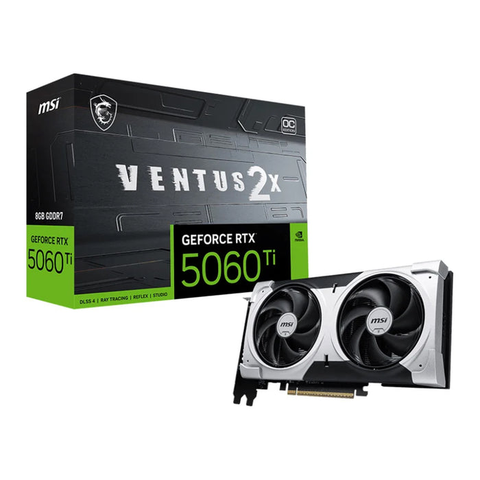 MSI GeForce RTX 5060Ti Gaming Graphics Card Ventus 2x, 8GB, OC Plus, GPU