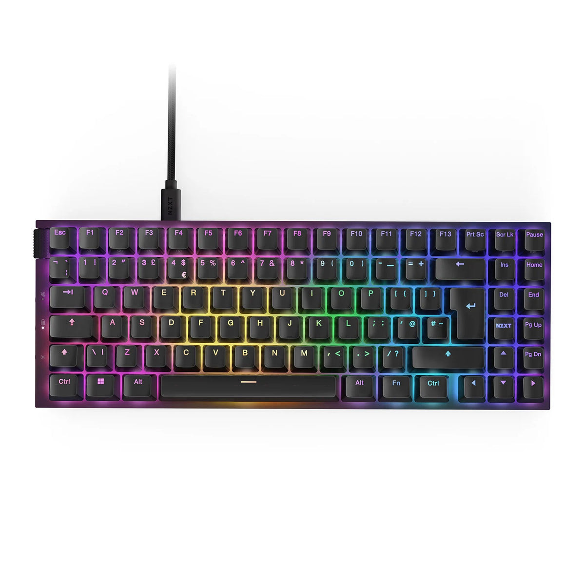 NZXT Function 2 MiniTKL Wired Black Optical Switch 75% Gaming Keyboard ...