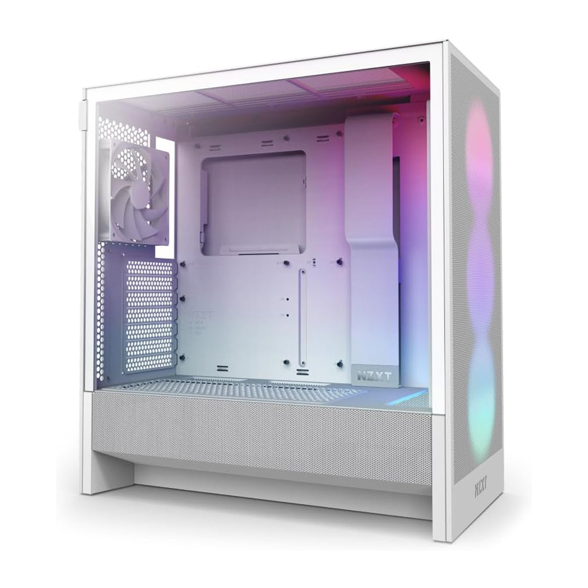 NZXT H5 Flow RGB White 2024 Edition Gaming PC Case Mid Tower