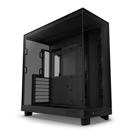 nzxt h6 flow gaming pc case atx black