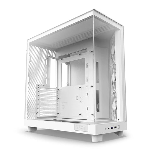 nzxt h6 flow gaming pc case atx white