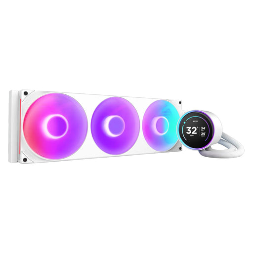 420mm CPU Liquid Cooler White, 3x 140mm ARGB Fans, AIO, Water cooling