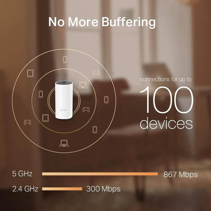 TP‑Link AC1200 Whole Home Mesh Wi‑Fi System 2‑Pack – Dual‑Band, Wi‑Fi 5, Internal Antennas
