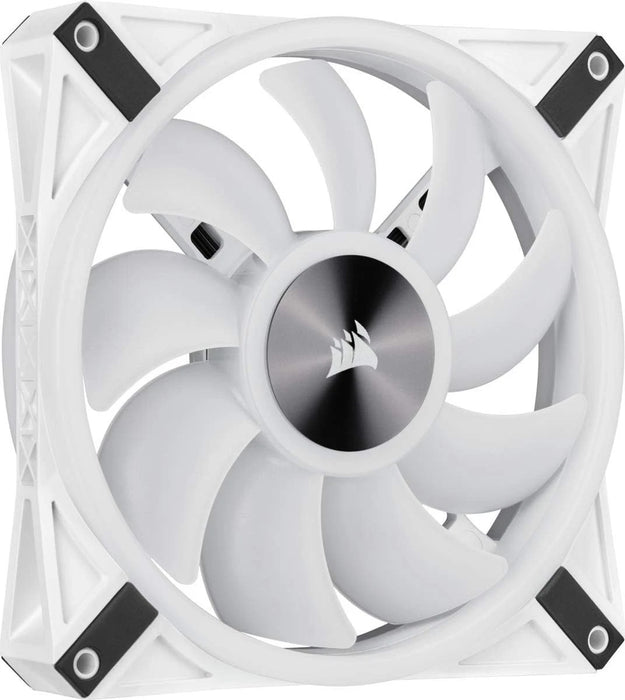 Corsair iCUE QL140 RGB 140mm White PWM Fan Dual Kit with Lighting Node CORE