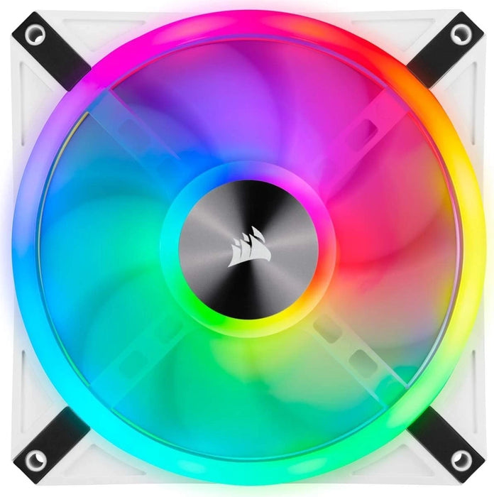 Corsair iCUE QL140 RGB 140mm White PWM Fan Dual Kit with Lighting Node CORE