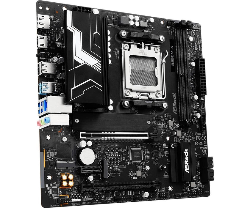 ASRock B850M‑X Micro‑ATX AM5 Motherboard – DDR5, PCIe 5.0, 2.5GbE