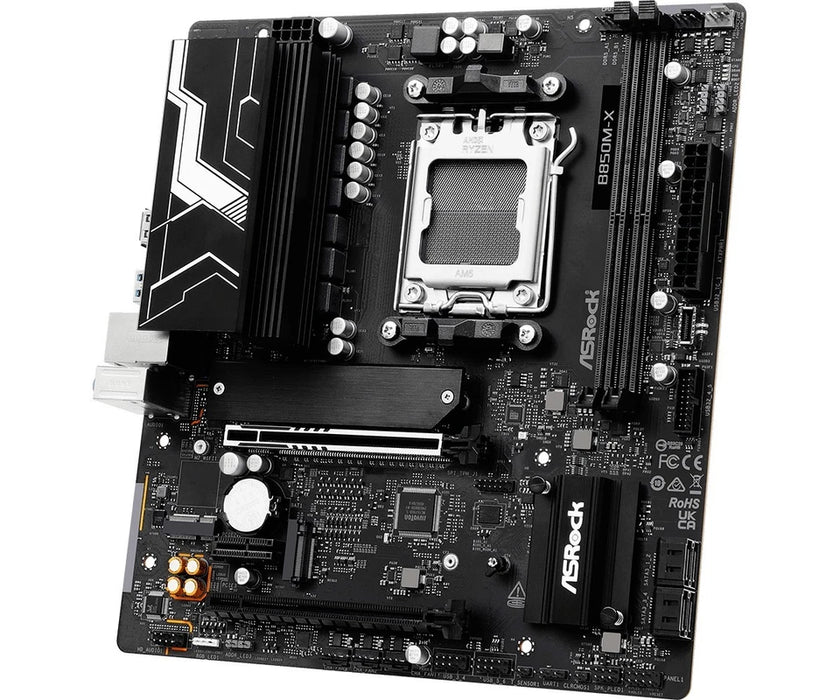 ASRock B850M‑X Micro‑ATX AM5 Motherboard – DDR5, PCIe 5.0, 2.5GbE