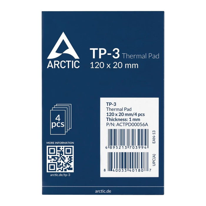 ARCTIC TP‑3 Thermal Pad 120×20×1mm – Premium Performance (4‑Pack)