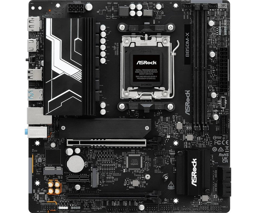 ASRock B850M‑X Micro‑ATX AM5 Motherboard – DDR5, PCIe 5.0, 2.5GbE