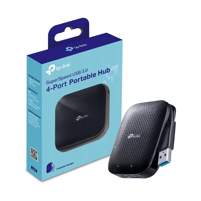 TP-LINK (UH400) Portable External 4-Port USB 3.0 Hub, Driverless, Black