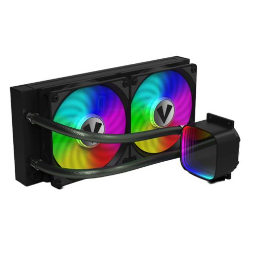 Vida Aquilo 240mm ARGB Liquid CPU Cooler, ARGB PWM Fans, Infinity Mirror RGB Pump Head, Black