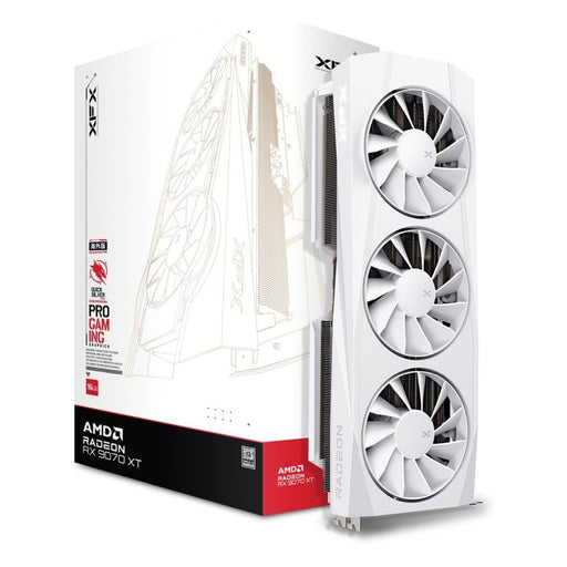 RX 9070 XT graphics card white AMD radeon.