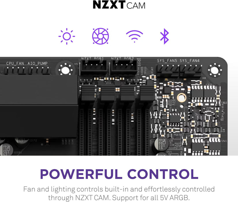 NZXT N7 Z790 Gaming Motherboard ATX, DDR5, LGA 1700, PCIe 5.0, Black Cover, Supports 12th, 13th, 14th Gen, WiFi 6E, Bluetooth