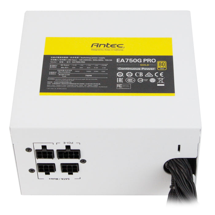 Antec EarthWatts Gold Pro White 750W 120mm Silent Fan 80 PLUS Gold Semi Modular PSU