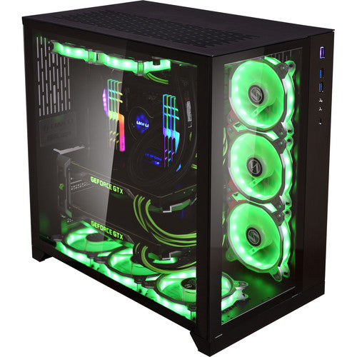 Lian Li ATX Mid Tower Gaming PC Case, Window Side and Front E-ATX Midi Tower Case Black - PCO11DX
