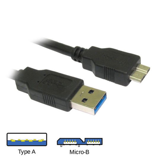 Epsilon 75cm Scan Micro USB 3.0 Cable - Type A (Male) To Micro B (Male)
