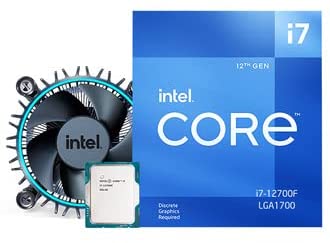 Intel Core i7-12700F CPU, 1700, 2.1 GHz (4.9 Turbo), 12-Core, 65W, 20MB Cache, Alder Lake, No Graphics