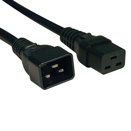 C19 To C20 Power Cable, Heavy-Duty Extension Cord - 20A, 250V, 12 AWG, 6 Ft. (1.8 M), Black