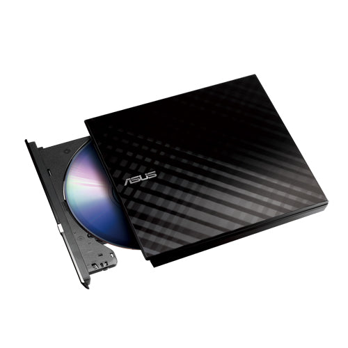 Asus SDRW-08D2S-U Lite External Slimline DVD Re-Writer, USB, 8x, Black, Cyberlink Power2Go 8