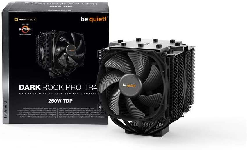 Be Quiet! BK023 Dark Rock Pro TR4, sTRX4 & TR4 Heatsink & Fan, AMD TR4 Socket Only, Dual Silent Wings Fans, Fluid Dynamic, CPU Cooler