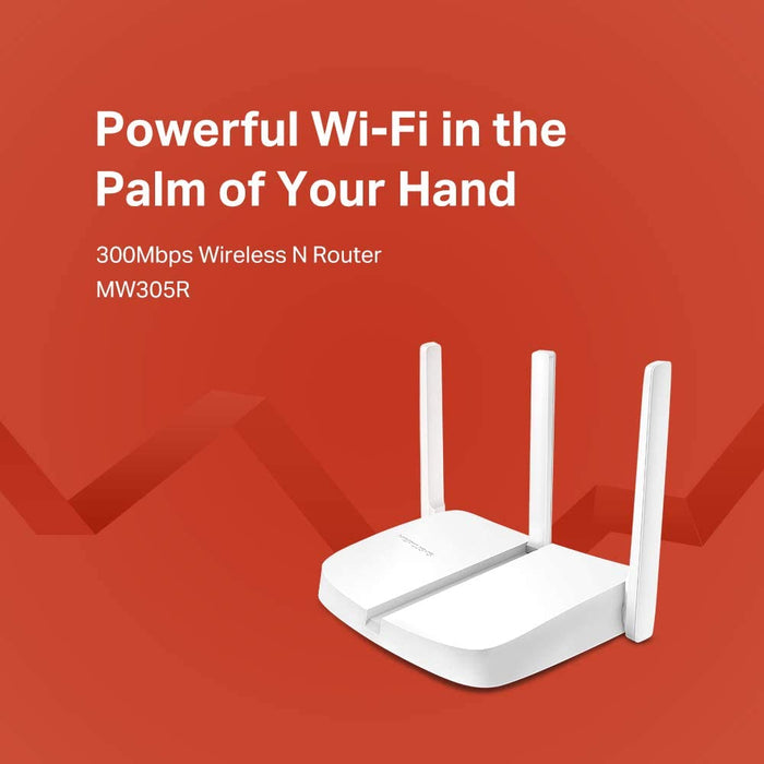 Mercusys MW305R 300Mbps Wireless N Router, 4-Port, 5dBi Antennas, Miniature Design
