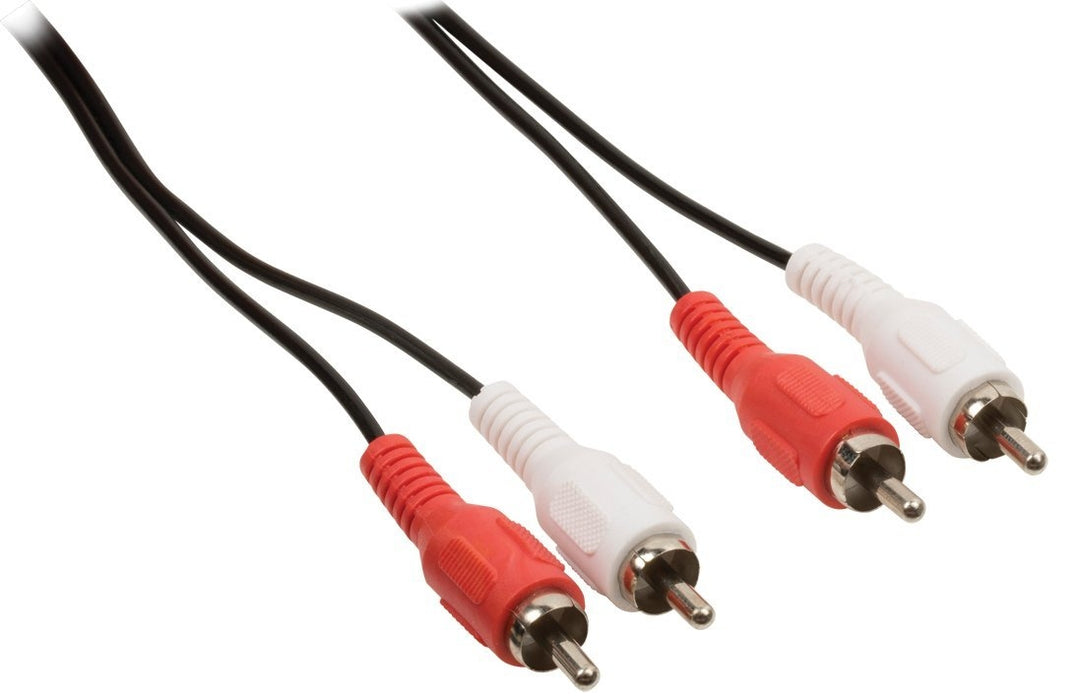 Valueline 2m 2x RCA Male To 2x RCA Male Stereo RCA Audio Cable - Black