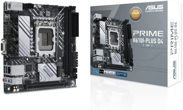 Asus Prime H610I Plus D4 Mini ITX Motherboard, Intel H610 DDR4 Motherboard