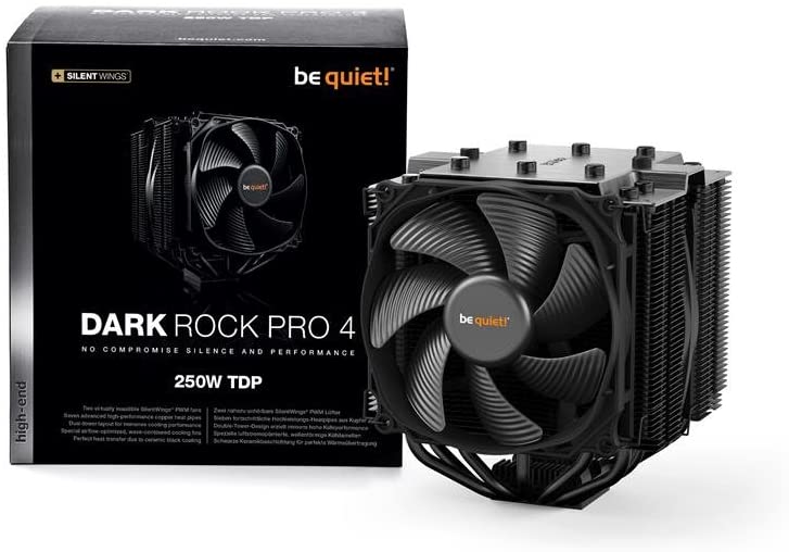 Be Quiet! BK022 Dark Rock Pro4 Heatsink & Fan, Intel & AMD Sockets, Dual Silent Wings Fans, Fluid Dynamic