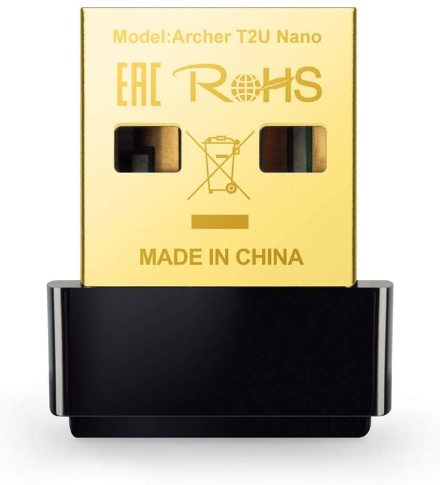 TP-LINK (ARCHER T2U Nano) AC600 (433+150) Wireless Dual Band USB Adapter, Advanced Security